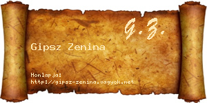 Gipsz Zenina névjegykártya